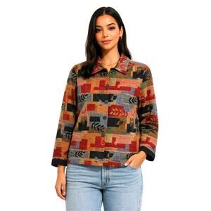 Anii by Natural Patchwork Jacket Women S India Folk Boho Artisan Cotton Coat EUC